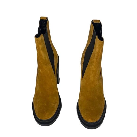 NWOT Marc Fisher 8.5 Ramio Ankle Boots Dark Natural Chelsea Leather Bootie - Picture 2 of 13